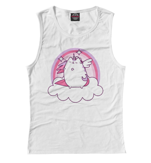 Майка для девочки с изображением Pusheen Magic цвета Белый