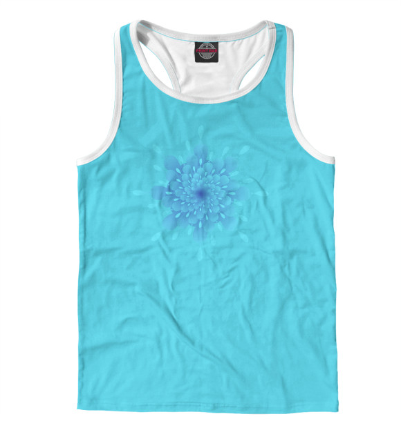 Мужская майка-борцовка с изображением Цветок акварель цвета Белый