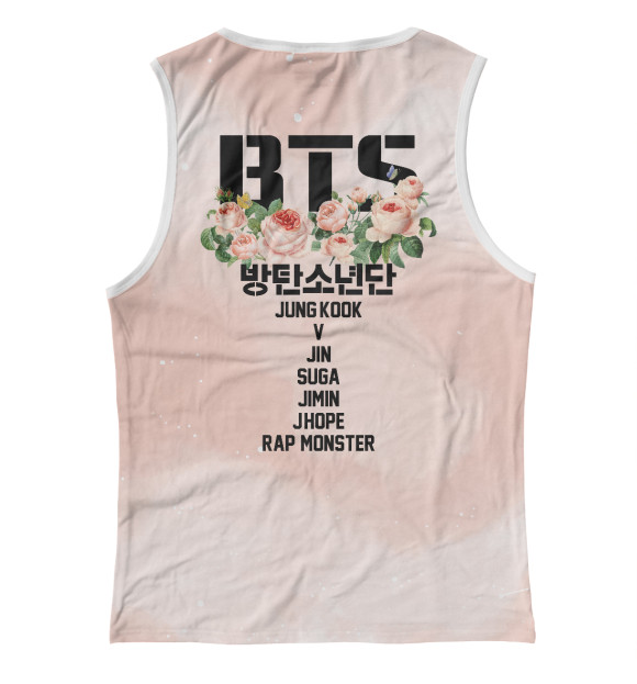 Майка для девочки с изображением BTS цвета Белый