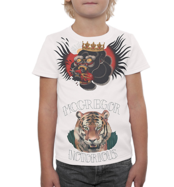 Футболка для мальчиков с изображением Конор МакГрегор цвета Белый