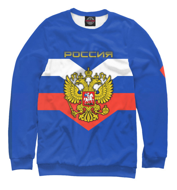 Свитшот для девочек с изображением Россия цвета Белый