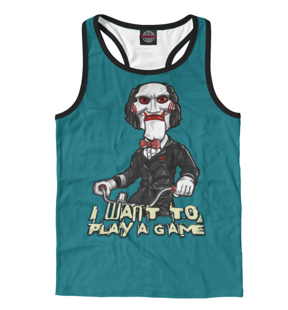 Мужская майка-борцовка с изображением Пила цвета Белый