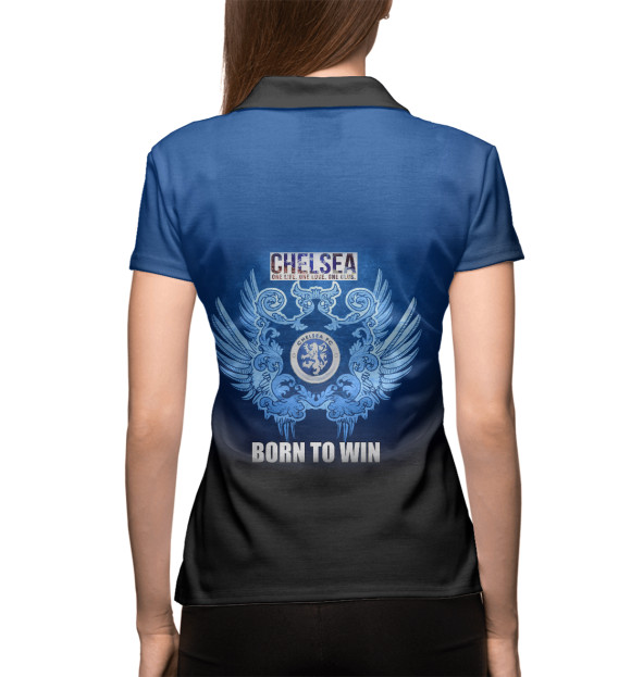 Женское поло с изображением Chelsea - Born to win цвета Белый
