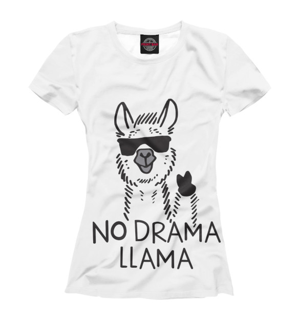 Женская футболка с изображением Лама - драма. цвета Белый