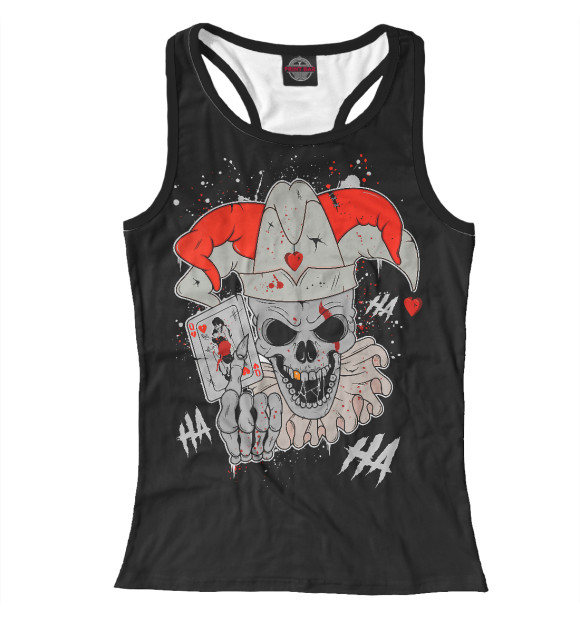 Женская майка-борцовка с изображением Foolish Hearts - Джокер цвета Белый