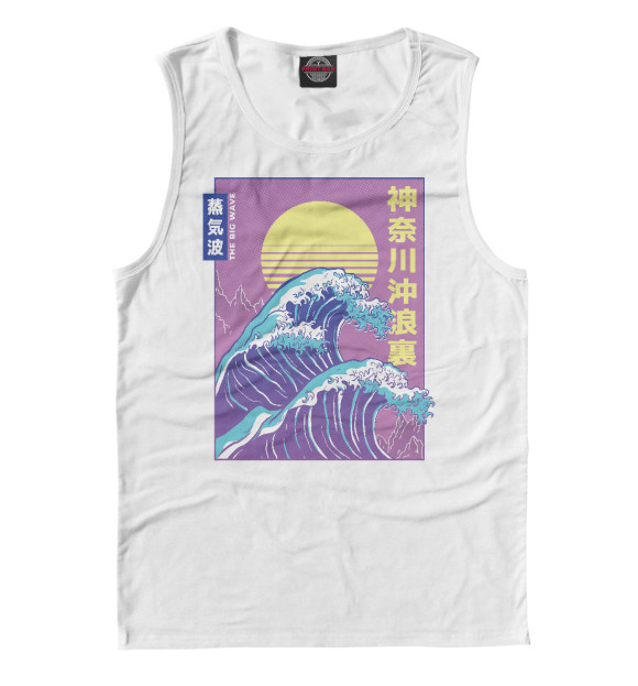 Мужская майка с изображением Big Vaporwave цвета Белый