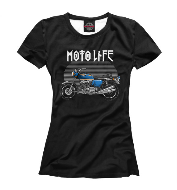 Женская футболка с изображением Moto life цвета Белый