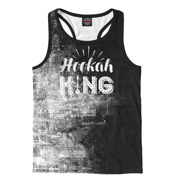 Мужская майка-борцовка с изображением Hookahs king цвета Белый