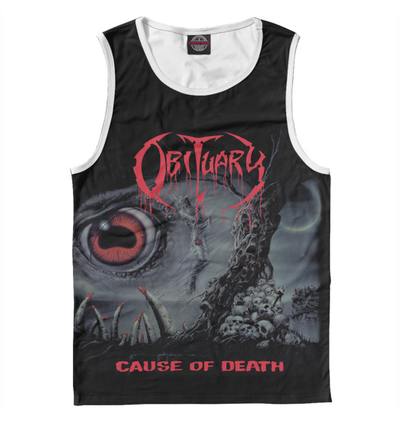 Майка для мальчика с притом Obituary цвета Белый Майка для мальчика с изображением Obituary цвета Белый