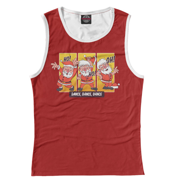 Майка для девочки с изображением Santa dance цвета Белый