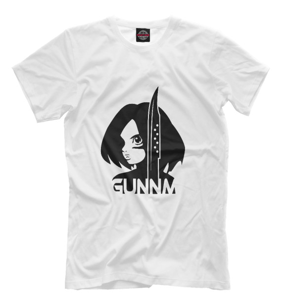 Мужская футболка с притом Alita: Battle Angel цвета Молочно-белый Мужская футболка с изображением Alita: Battle Angel цвета Молочно-белый