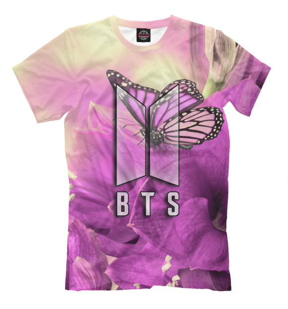 Футболка для мальчиков с изображением BTS цвета Белый
