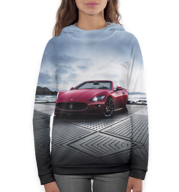 Женское худи с изображением Maserati цвета Белый