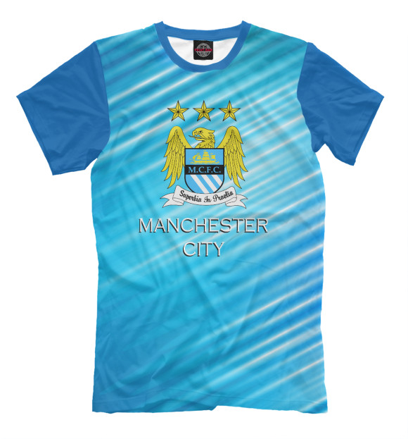 Футболка для мальчиков с изображением Manchester City цвета Грязно-голубой