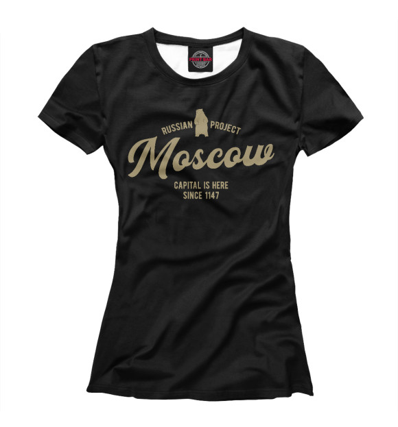 Женская футболка с изображением Москва от Russian Project цвета Белый