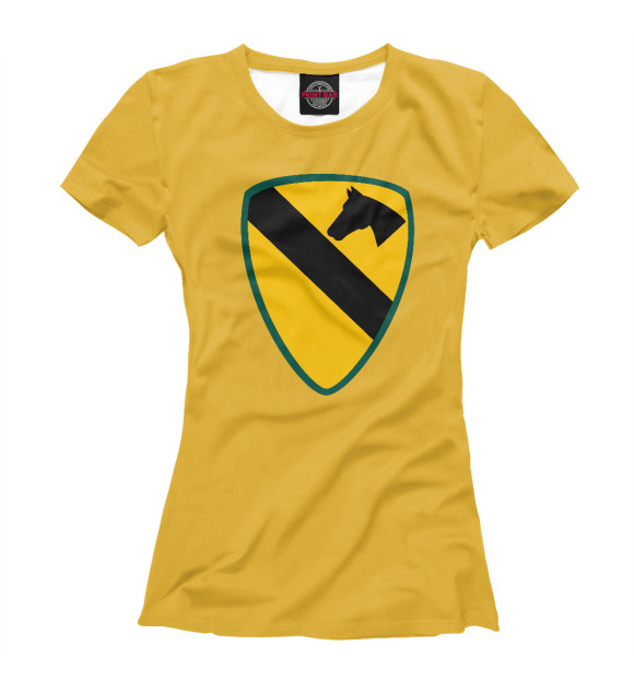 Женская футболка с изображением 1st Cavalry Division цвета Белый