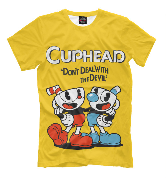 Мужская футболка с изображением Cuphead цвета Хаки