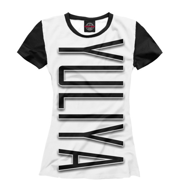 Женская футболка с изображением Yuliya-black цвета Белый