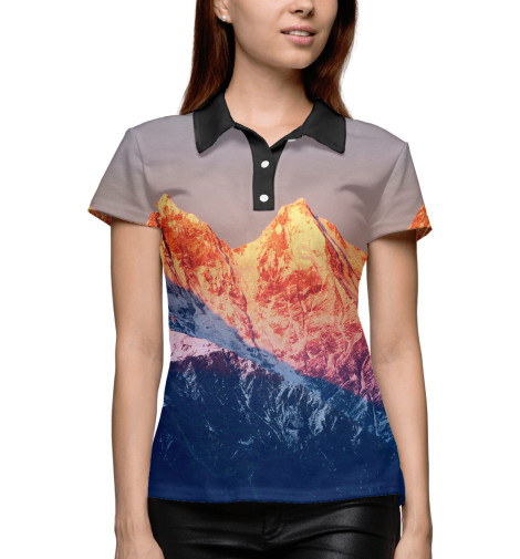 

Поло Print Bar, Белый, Горы