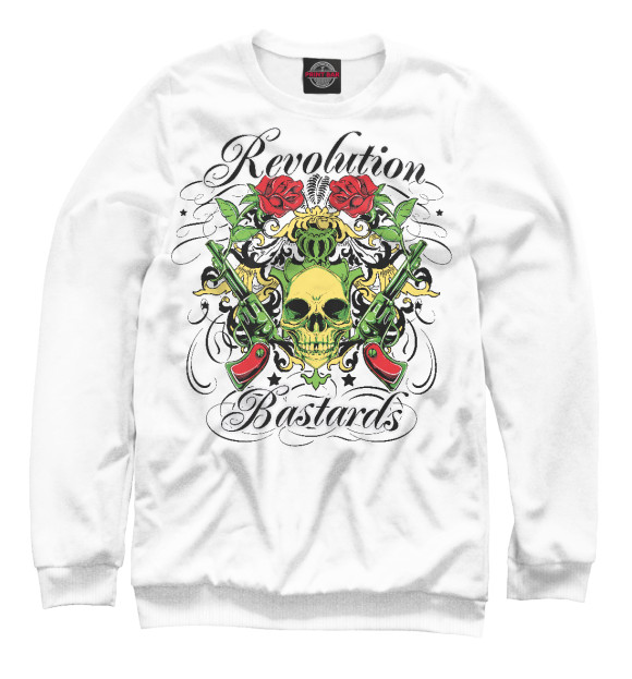 Свитшот для мальчиков с изображением Revolution Bastards цвета Белый