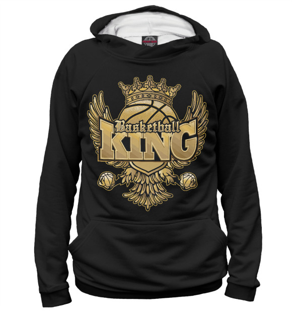 Женское худи с изображением Basketball King цвета Белый