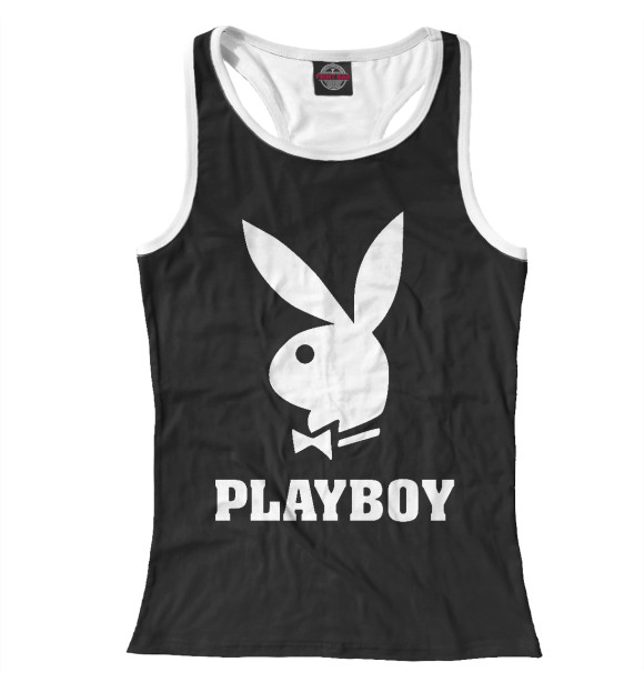 Женская майка-борцовка с изображением PlayBoy цвета Белый
