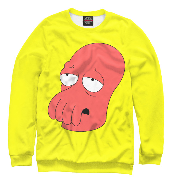 Мужской свитшот с изображением Zoidberg цвета Белый