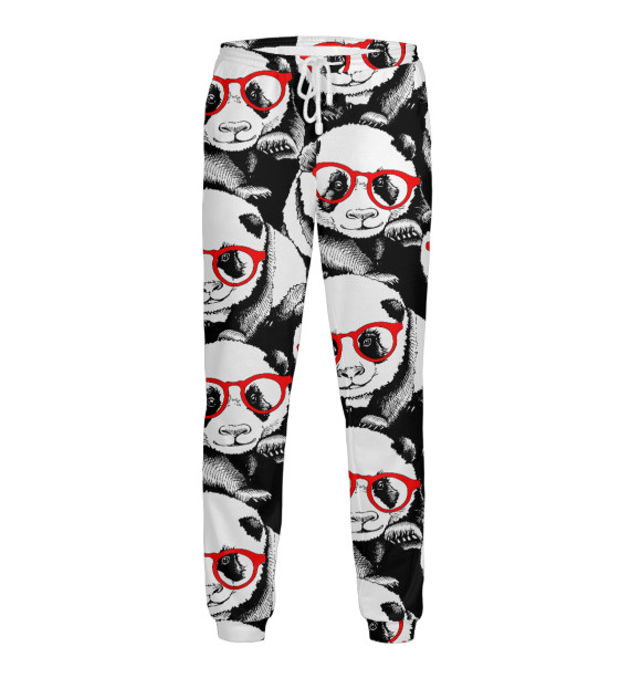 Мужские спортивные штаны с изображением Панды в красных очках цвета Белый