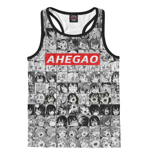 Мужская майка-борцовка с изображением AHEGAO цвета Белый