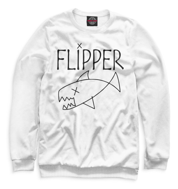 Мужской свитшот с изображением Flipper цвета Белый