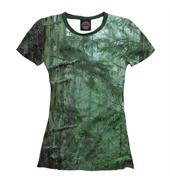 Женская футболка с изображением Дремучий лес цвета Белый
