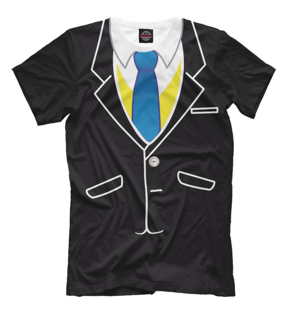 Мужская футболка с изображением Смокинг с галстуком цвета Черный