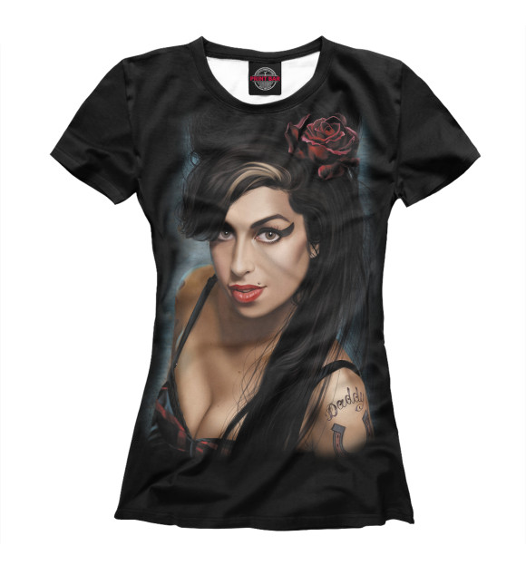 Футболка для девочек с изображением Amy Winehouse цвета Белый