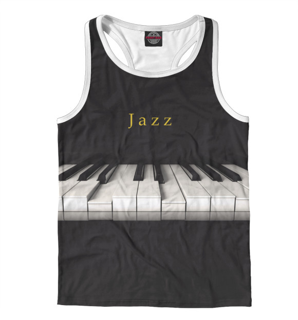 Мужская майка-борцовка с притом Jazz цвета Белый Мужская майка-борцовка с изображением Jazz цвета Белый