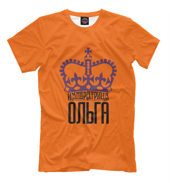 Мужская футболка с изображением Императрица Ольга цвета Оранжевый