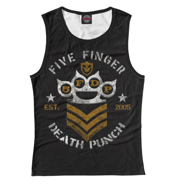 Майка для девочки с изображением Five Finger Death Punch цвета Белый