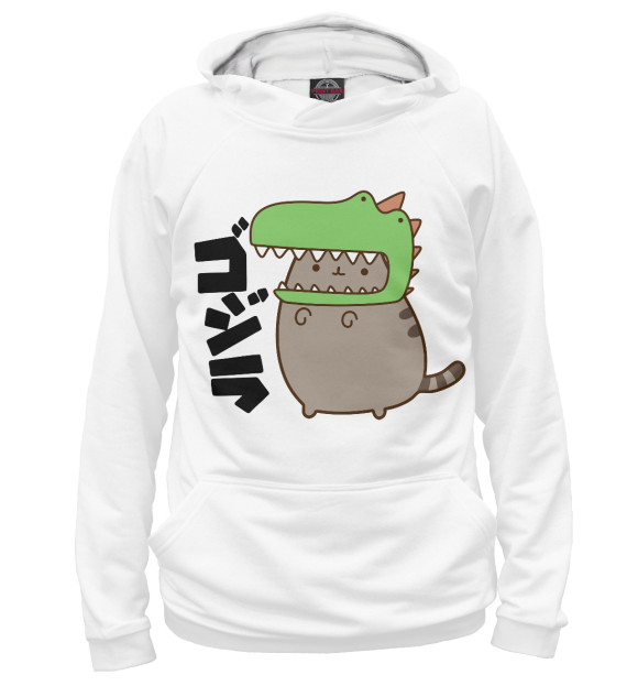 Худи для девочки с изображением Pusheen цвета Белый