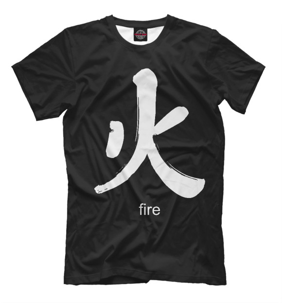 Мужская футболка с изображением sign Fire цвета Черный