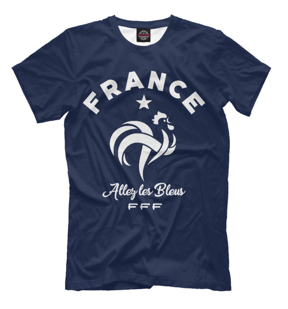 Мужская футболка с изображением Франция цвета Черный
