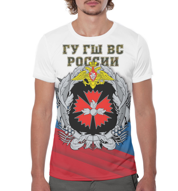 Мужская футболка с изображением Главное управление ГШ ВС России цвета Белый