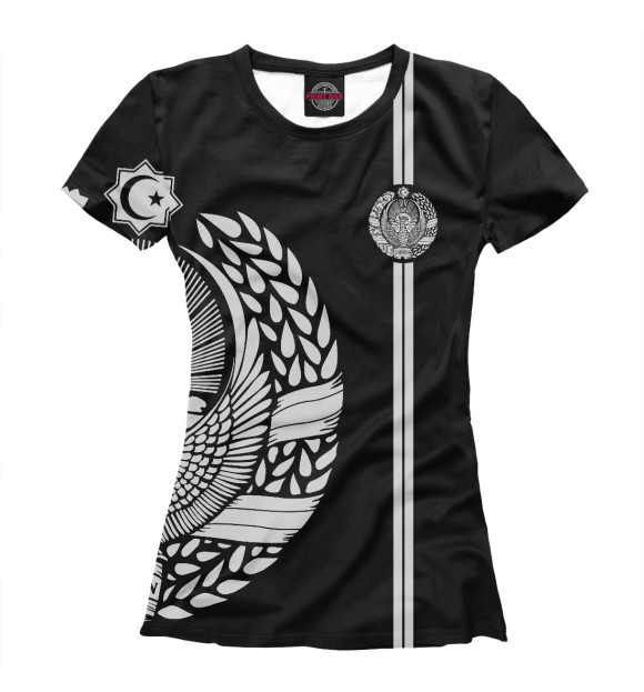 Женская футболка с изображением Узбекистан цвета Белый