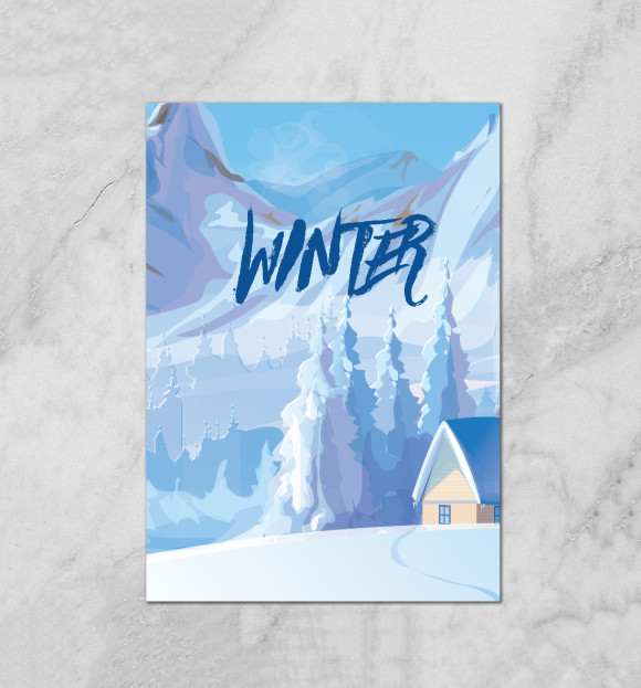 Плакат с изображением Winter цвета Белый