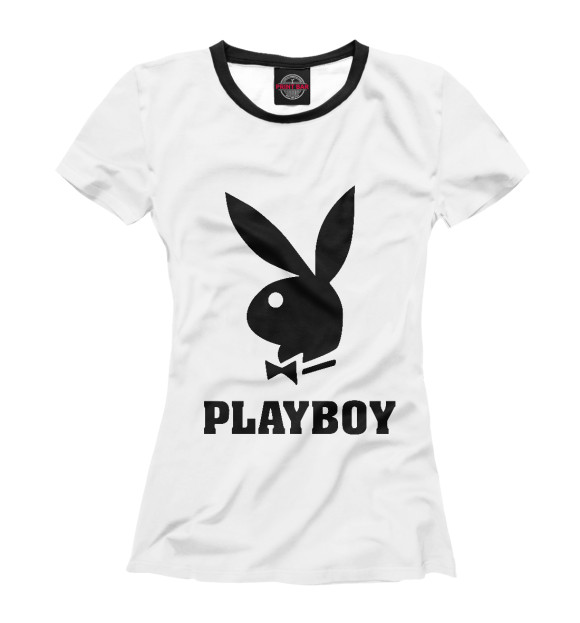 Футболка для девочек с изображением Playboy цвета Белый