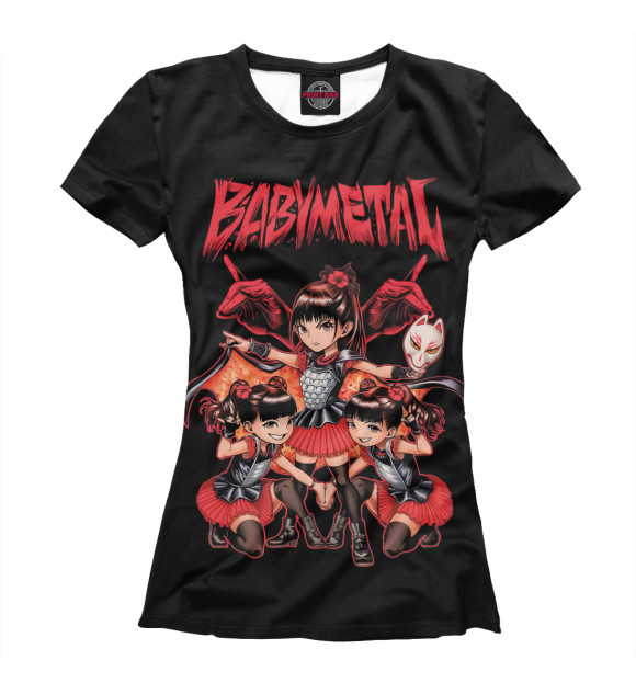 Женская футболка с изображением BABYMETAL цвета Белый
