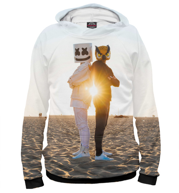 Женское худи с изображением Marshmello цвета Белый