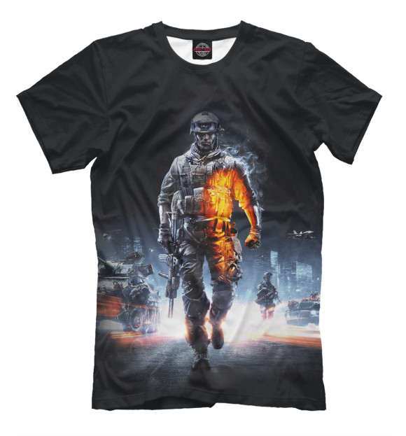 Мужская футболка с изображением Battlefield цвета Черный