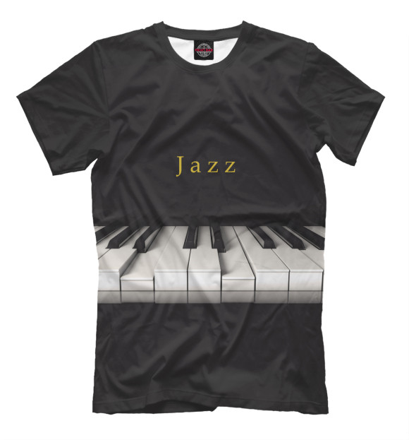 Мужская футболка с изображением Jazz цвета Черный