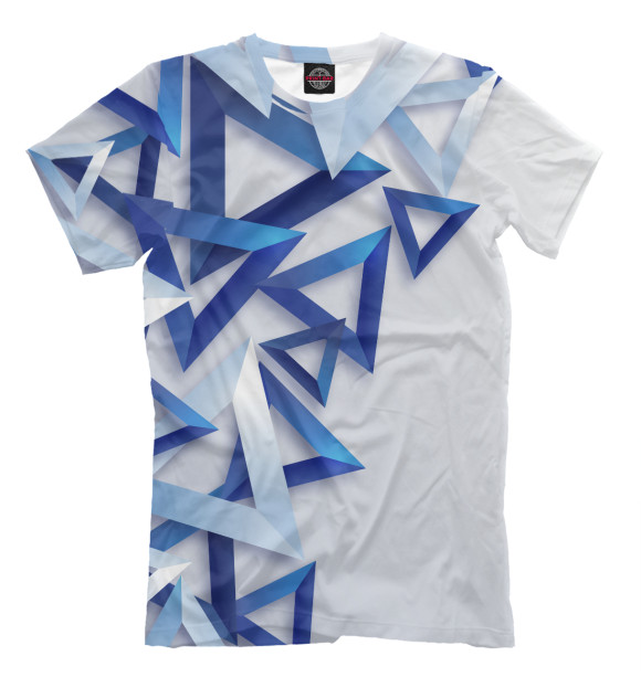 Мужская футболка с изображением Треугольники 3D цвета Бежевый