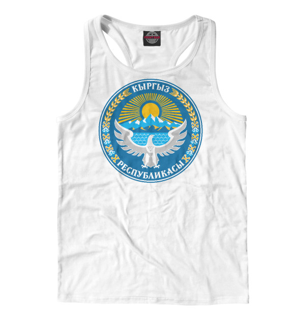 Мужская майка-борцовка с изображением Кыргыз цвета Белый