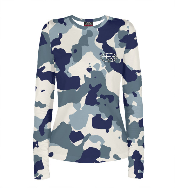 Женский лонгслив с изображением Subaru цвета Белый